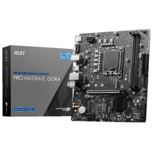 Mainboard MSI PRO H610M-E DDR4 LGA1700 2XDDR4DC-3200 1XHDMI 1XPCIE4.0X16 1XM.2 4XSATA3 GBLAN USB3.2 MATX