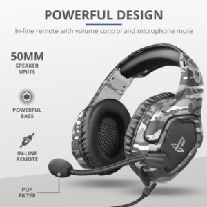 Cuffiei - GXT 488 FORZE-G CUFFIE GAMING CERTIFICATE PLAYSTATION - CAMOUFLAGE/GRIGIO