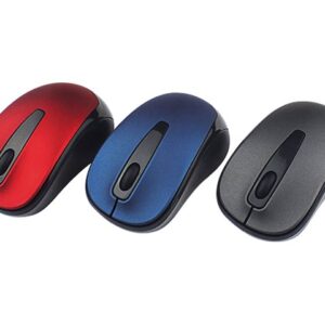 MEDIACOM AX877 - Mouse - ottica - senza fili - 2.4 GHz - ricevitore wireless USB - grigio, blu, rosso