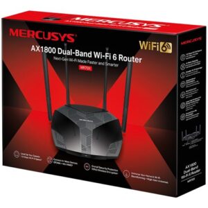 Mercusys MR70X - Router wireless - switch a 3 porte - GigE - Wi-Fi 6 - Dual Band