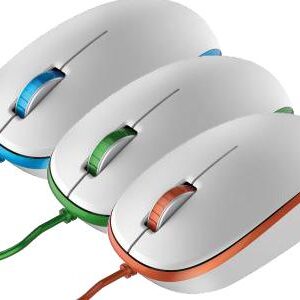 MEDIACOM BX50 USB Color Mouse - Mouse - ottica - cablato - USB - bianco/blu, bianco/verde, bianco/arancione