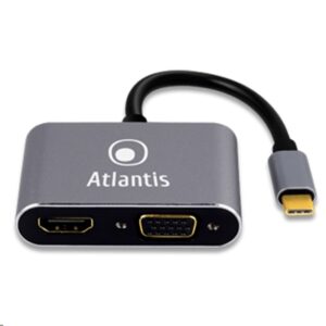 ADATTATORE TYPE_C A HDMI+VGA ATLANTIS A04-TC_HDMI+VGA -RIS.FINO A 1920X1080@60HZ - CAVO 8CM